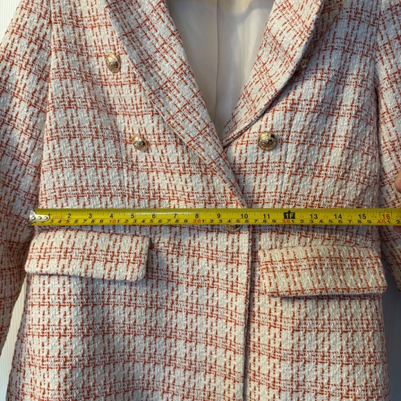 Rachel Zoe Orange & White Tweed Blazer - Picture 7 of 9